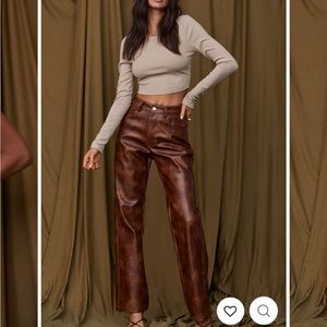 12th Tribe - MAEVE BROWN LEATHER PANTS